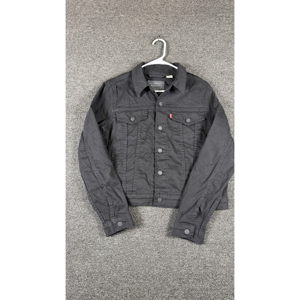 Levis Trucker Jacket Mens Large Black Denim Coat 29945-0038